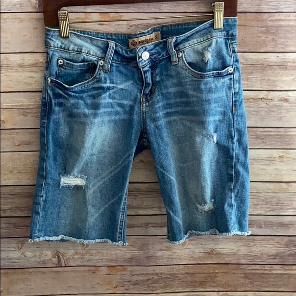 Just USA Pants - 🎈Sale🎈Just U.S.A Distressed Bermuda Jean Shorts